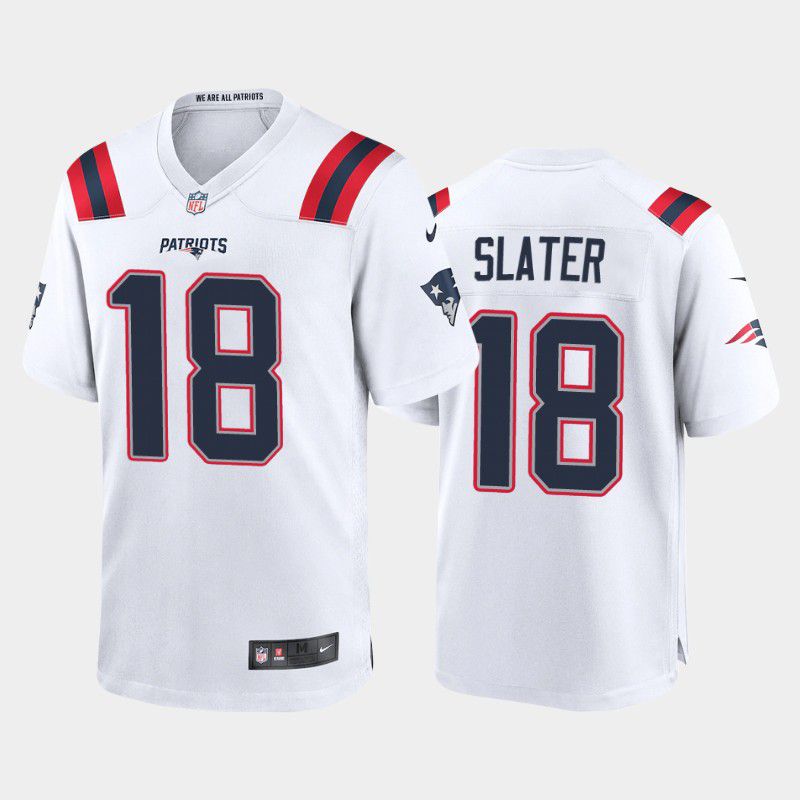Men New England Patriots 18 Matthew Slater Nike White Game Player NFL Jersey